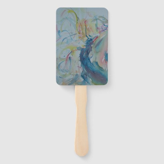 Pferd mit vielen Farben Fächer (Rückseite)