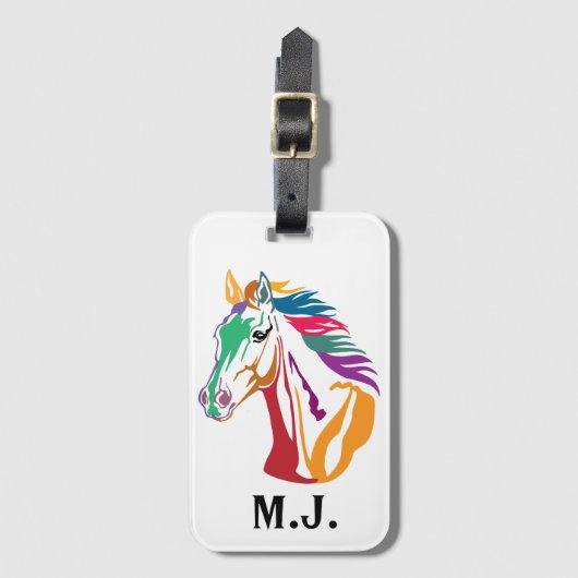 Pferd mit vielen Farben Gepäckanhänger (Vorderseite Vertikal)