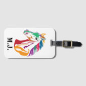 Pferd mit vielen Farben Gepäckanhänger (Vorderseite (Horizontal))