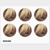 Pferd mit weißem Mane Runder Aufkleber (Blatt)