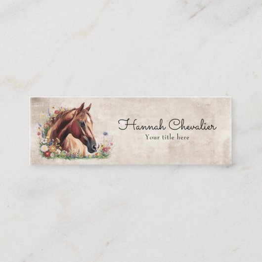 Pferd mit Wildblume, Landreiter Mini Visitenkarte (Rückseite)