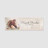 Pferd mit Wildblume, Landreiter Namensschild (Vorderseite)