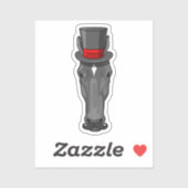 Pferd mit Zylinder Aufkleber (Blatt)