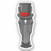 Pferd mit Zylinder Aufkleber (Vorderseite)