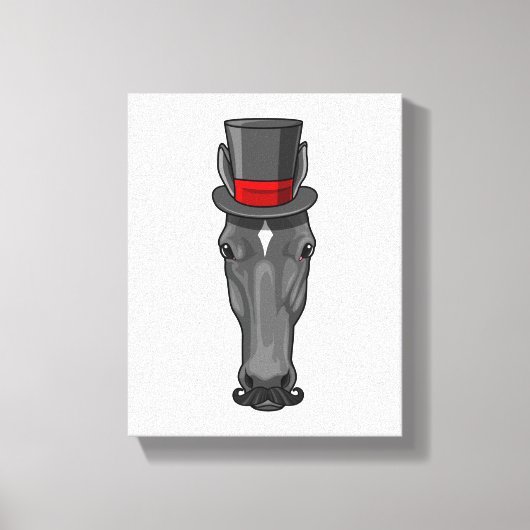 Pferd mit Zylinder Leinwanddruck (Vorderseite)