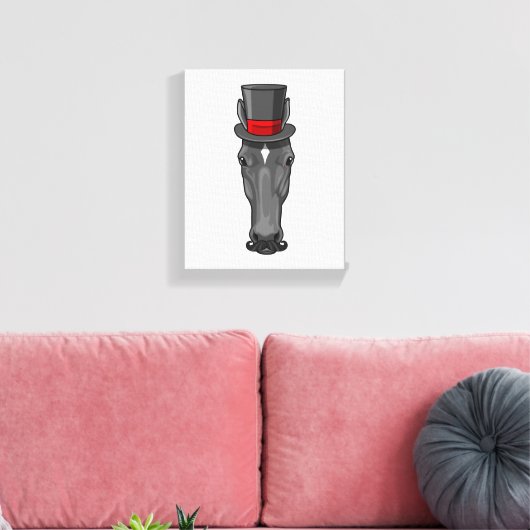 Pferd mit Zylinder Leinwanddruck (Insitu (Wohnzimmer))