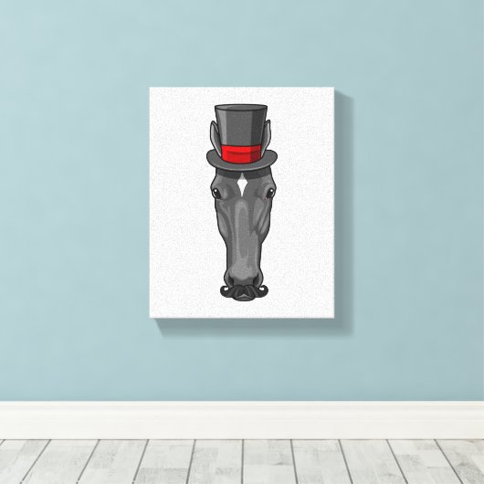 Pferd mit Zylinder Leinwanddruck (Insitu (Holzboden))