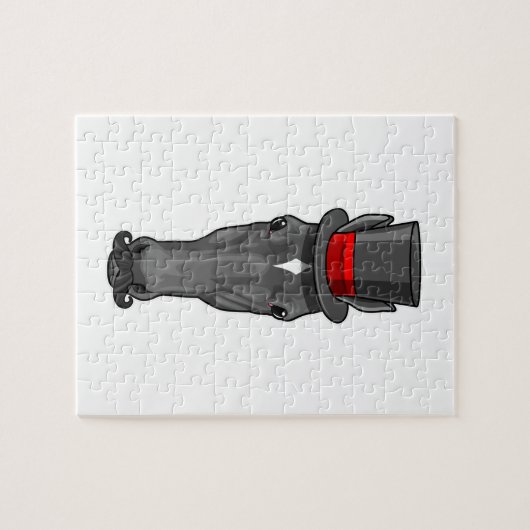 Pferd mit Zylinder Puzzle (Horizontal)