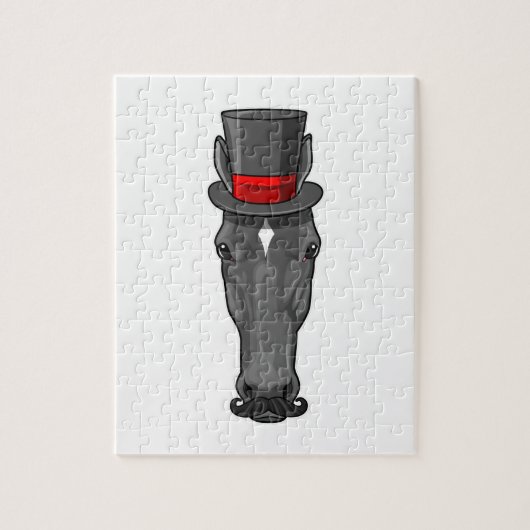 Pferd mit Zylinder Puzzle (Vertikal)