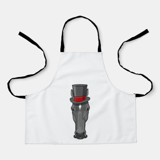 Pferd mit Zylinder Schürze (Vorderseite)