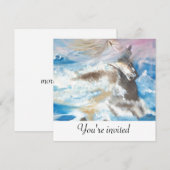 Pferd mitten im Meer Einladung (Vorne/Hinten)