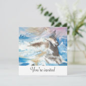 Pferd mitten im Meer Einladung (Stehend Vorderseite)