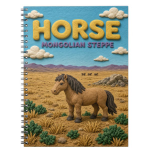 Pferd Mongolische Steppe Modern KlayKoo Notizblock
