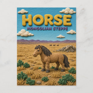 Pferd Mongolische Steppe Modern KlayKoo Postkarte