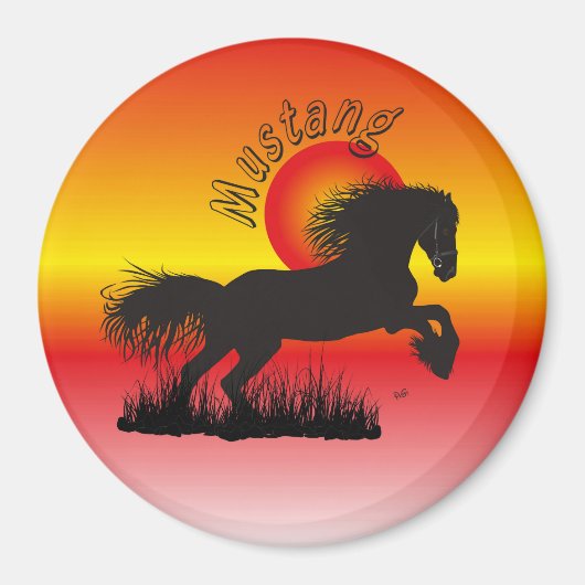 Pferd - Mustang Magnet (Vorne)