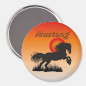 Pferd - Mustang Magnet (Vorderseite/Rückseite)