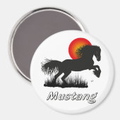 Pferd - Mustang Magnet (Vorderseite/Rückseite)