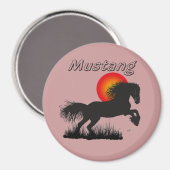 Pferd - Mustang Magnet (Vorderseite/Rückseite)