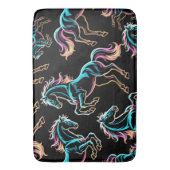 Pferd Neonlicht Glitch Retro Stil Badematte (Vorderseite Vertikal)