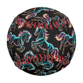 Pferd Neonlicht Glitch Retro-Stil Baseball (Vorderseite)