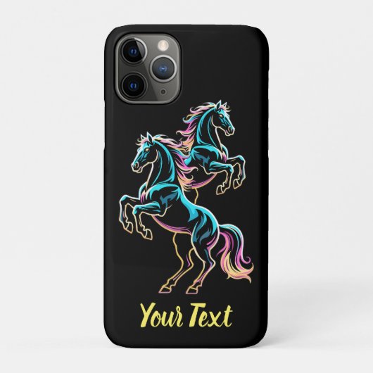 Pferd Neonlicht Glitch Retro-Stil Case-Mate iPhone Hülle (Rückseite)