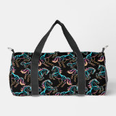 Pferd Neonlicht Glitch Retro-Stil Duffle Bag (Vorderseite)