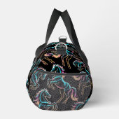 Pferd Neonlicht Glitch Retro-Stil Duffle Bag (Rechts)