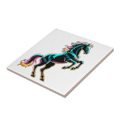 Pferd Neonlicht Glitch Retro-Stil Fliese (Seite)