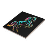Pferd Neonlicht Glitch Retro-Stil Fliese (Seite)