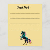 Pferd Neonlicht Glitch Retro-Stil Flyer (Hinten)