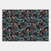 Pferd Neonlicht Glitch Retro-Stil Geschenkpapier Set (Vorderseite)