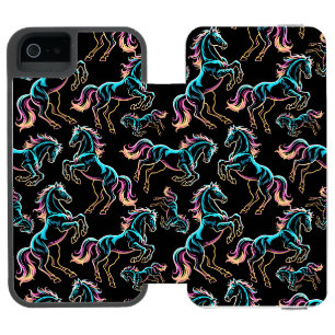 Pferd Neonlicht Glitch Retro-Stil Incipio Watson™ iPhone 5 Geldbörsen Hülle