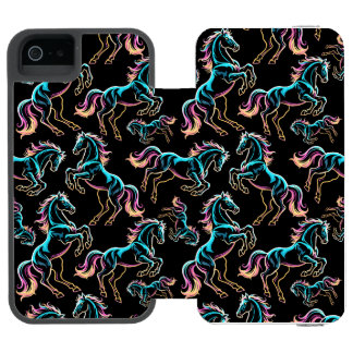 Pferd Neonlicht Glitch Retro-Stil Incipio Watson™ iPhone 5 Geldbörsen Hülle