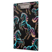 Pferd Neonlicht Glitch Retro Stil Klemmbrett (Links)
