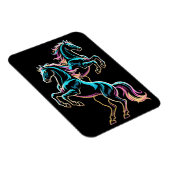 Pferd Neonlicht Glitch Retro-Stil Magnet (Rechte Seite)
