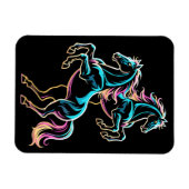 Pferd Neonlicht Glitch Retro-Stil Magnet (Horizontal)