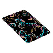 Pferd Neonlicht Glitch Retro-Stil Magnet (Rechte Seite)