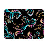 Pferd Neonlicht Glitch Retro-Stil Magnet (Horizontal)