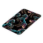 Pferd Neonlicht Glitch Retro-Stil Magnet (Linke Seite)