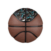 Pferd Neonlicht Glitch Retro-Stil Mini Basketball (Rechts)