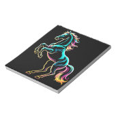 Pferd Neonlicht Glitch Retro-Stil Notizblock (Rotiert)