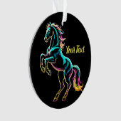 Pferd Neonlicht Glitch Retro-Stil Ornament (Vorderseite)