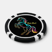 Pferd Neonlicht Glitch Retro-Stil Pokerchips (Einzeln)