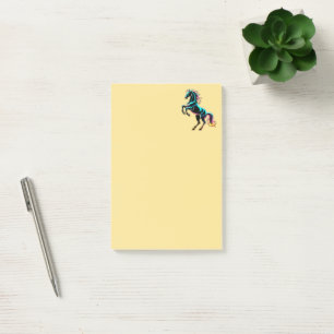 Pferd Neonlicht Glitch Retro-Stil Post-it Klebezettel