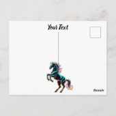 Pferd Neonlicht Glitch Retro-Stil Postkarte (Rückseite)
