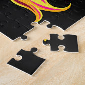 Pferd Neonlicht Glitch Retro-Stil Puzzle (Seite)