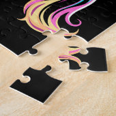 Pferd Neonlicht Glitch Retro-Stil Puzzle (Seite)