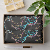 Pferd Neonlicht Glitch Retro-Stil Seidenpapier (Geschenk)