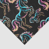 Pferd Neonlicht Glitch Retro-Stil Seidenpapier (Detail)