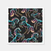 Pferd Neonlicht Glitch Retro-Stil Serviette (Vorderseite)